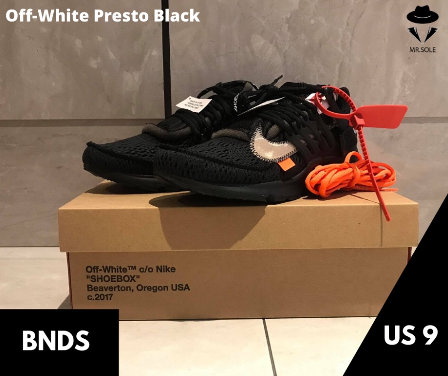 off white prestos all black