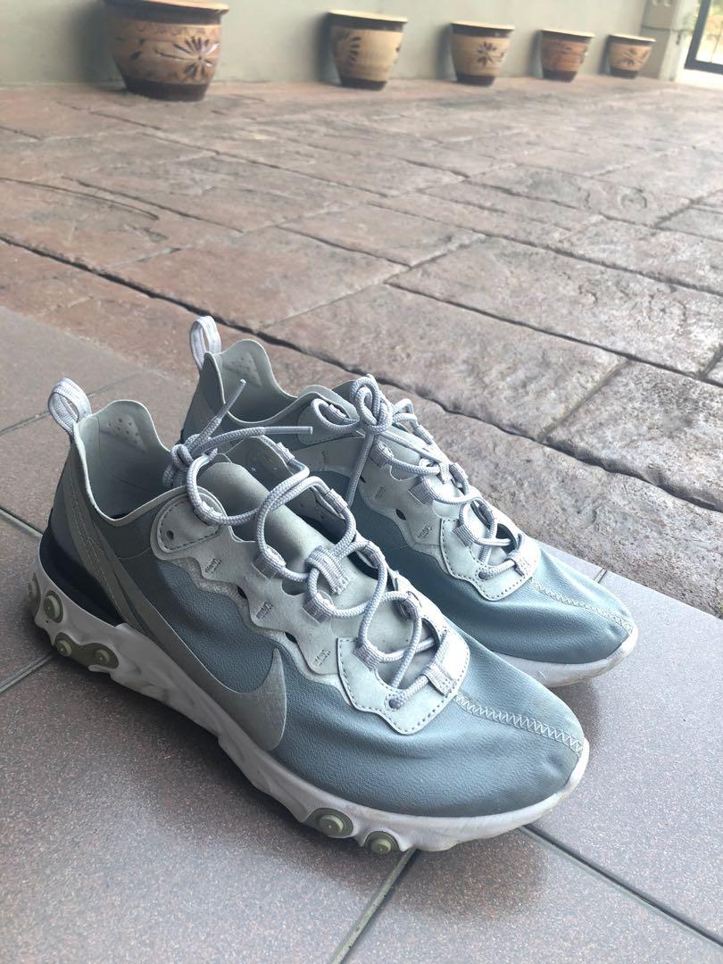 Nike React Element 55 Silver Men s Fashion Footwear Sneakers on