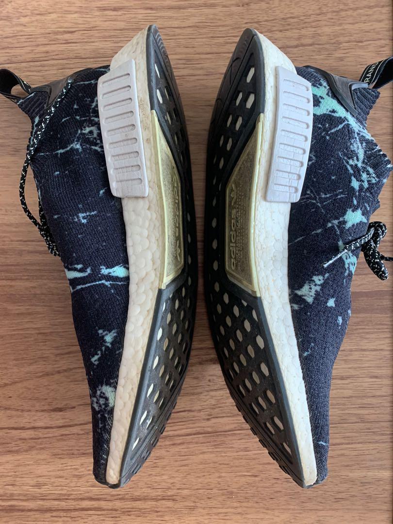 Black green and white nmd_r1 marble deals primeknit sneakers