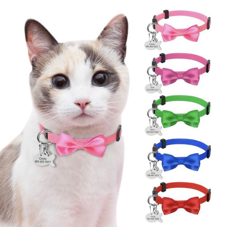 Dog Cat Pet Bowknot Cute Bow Tie Bell Adjustable Puppy Kitten Necktie Collar Bs 