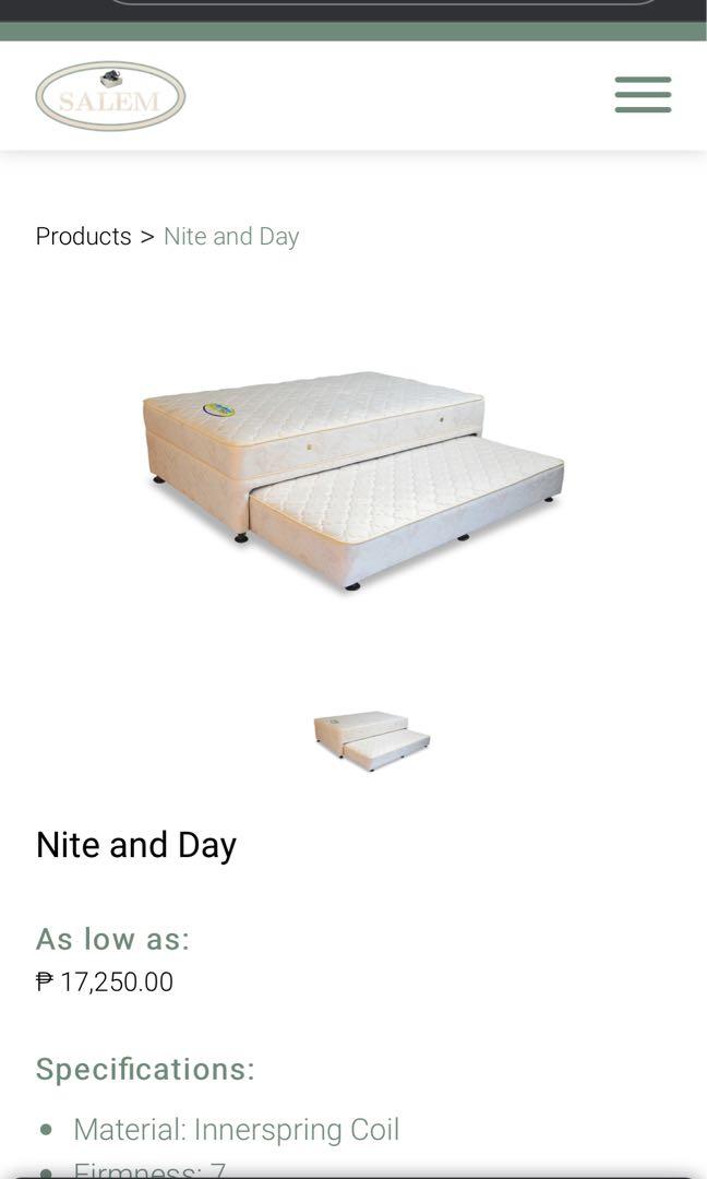 Salem Nite and Day Mattress Box with Pull Out (Beige) 36", Furniture