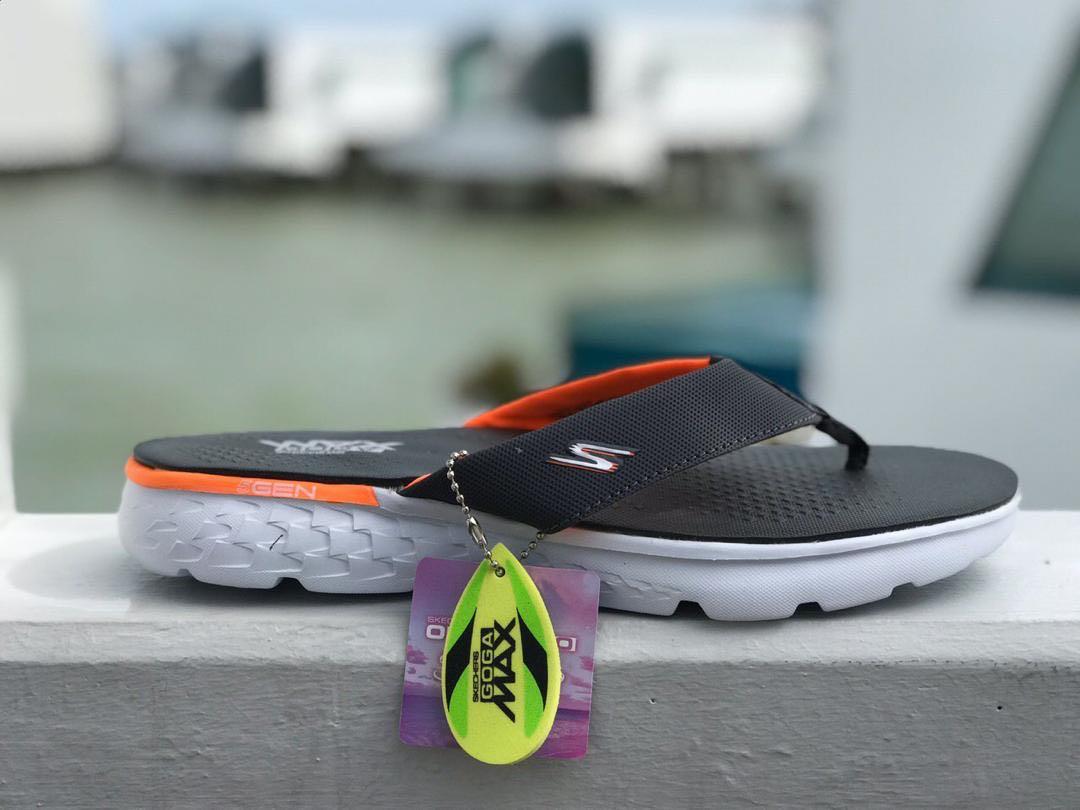 SANDALS SKECHERS MEN GOGA MAX ON THE GO BLACK ORANGE