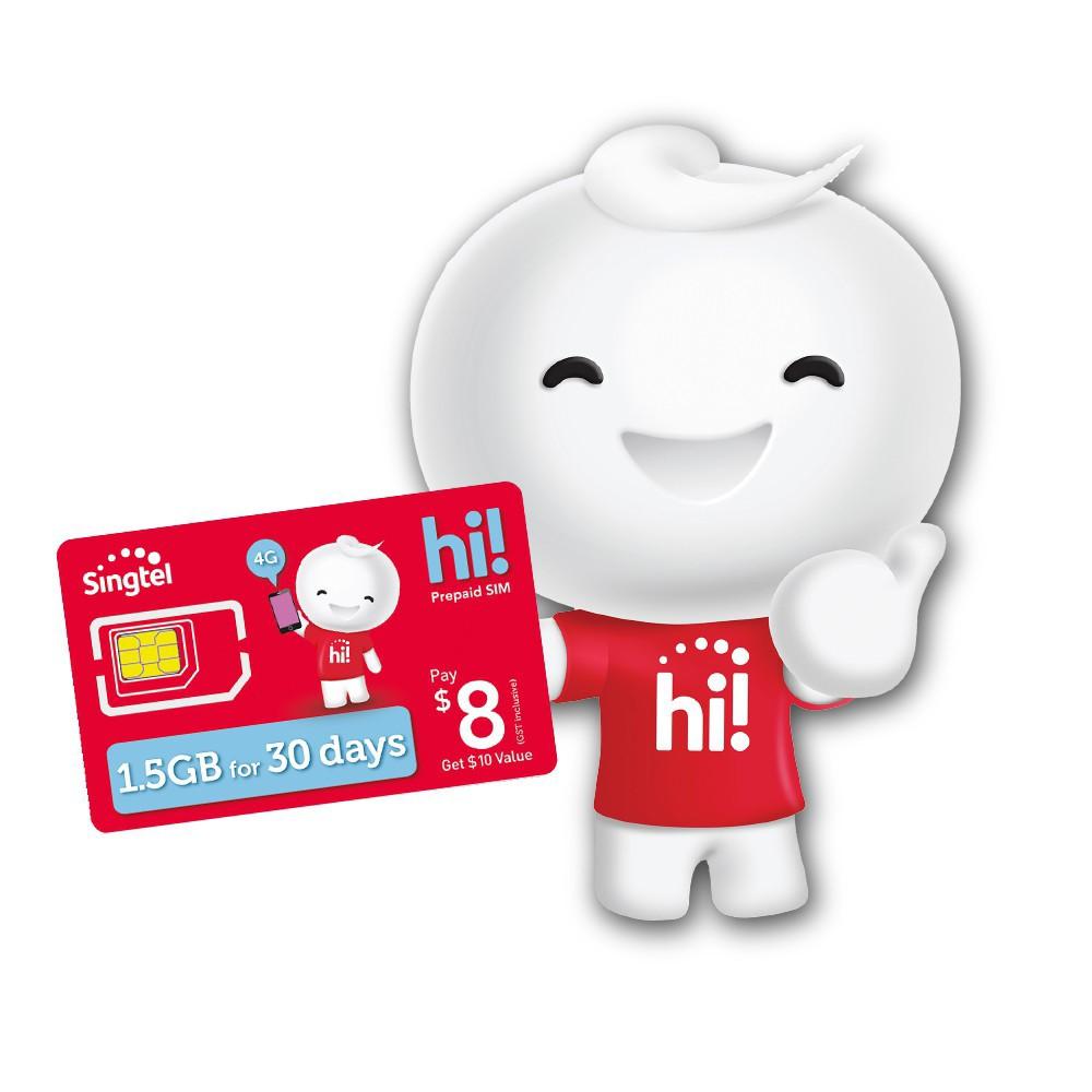 Singtel sim card hi hicard simcard prepaid sim simcard card mobile 