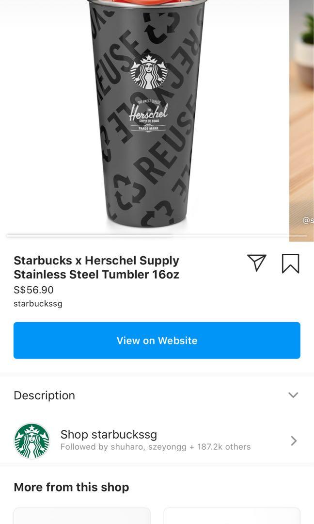 Starbucks x Herschel’s tumbler, Home Appliances, Kitchenware on Carousell