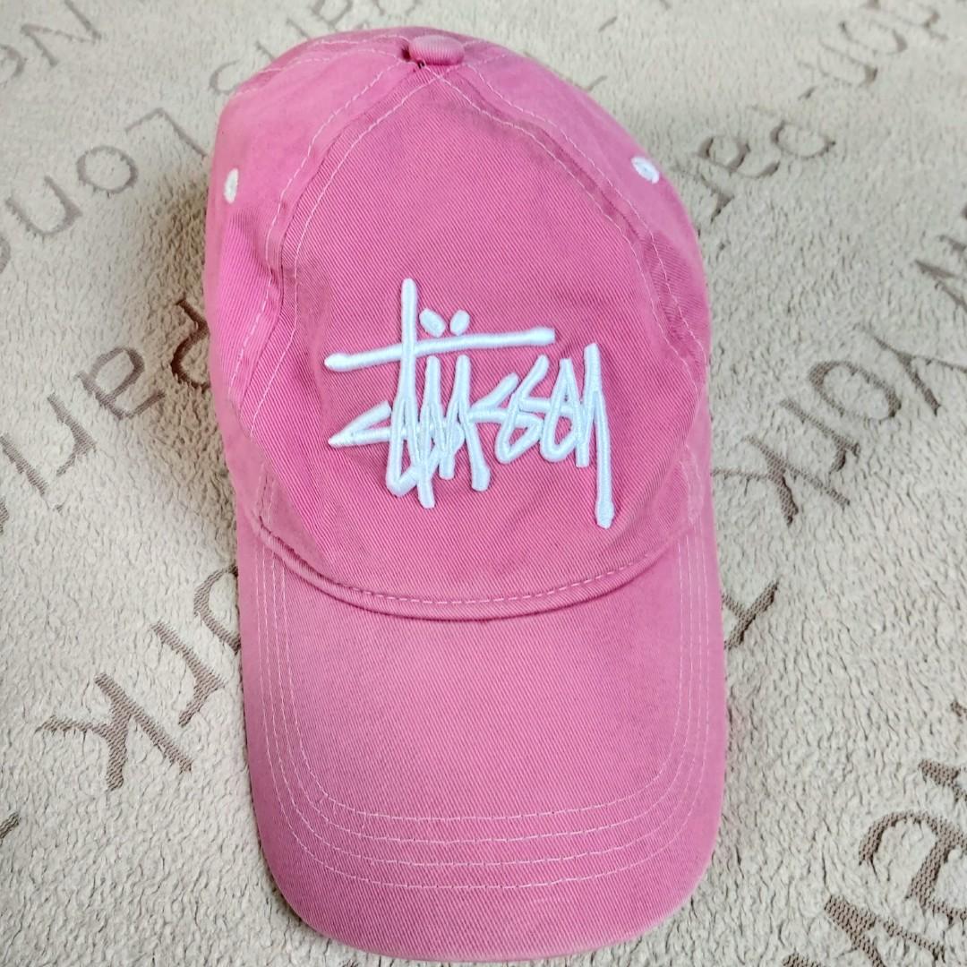 Stussy Pink Adjustable Cap With Tiny Flaw Women S Fashion Watches Accessories Hats Beanies On Carousell