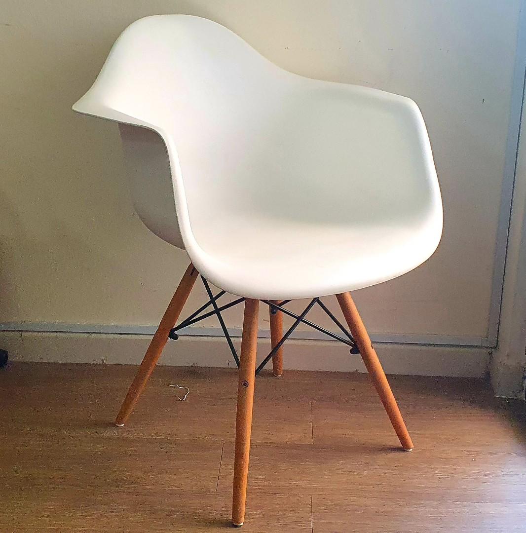 White Chair Plastic Wooden Legs Furniture Tables Chairs On Carousell Find & download free graphic resources for wooden leg chair. carousell