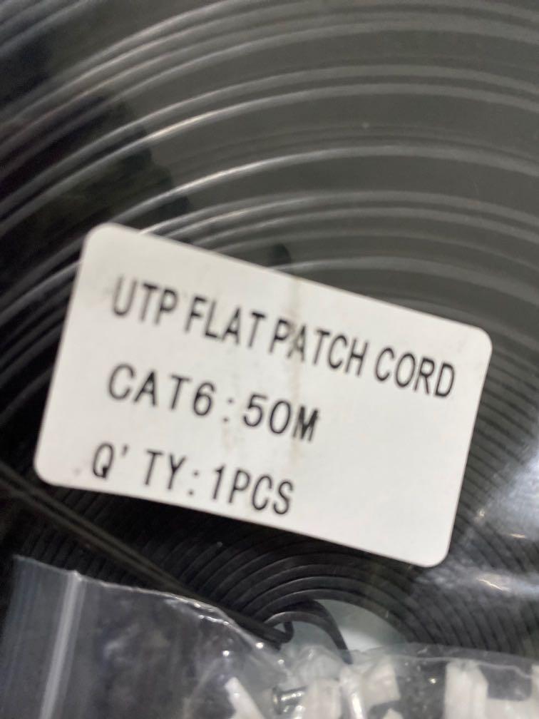 UTP Flat Patch Cord (Category: Cables & Adaptors) located in Singapore. Submitted by glittershine (Listing ID 1022281172, Image 2). Description: Brand new 50m long Colour: Black Self collect: Sengkang West Delivery: $5.