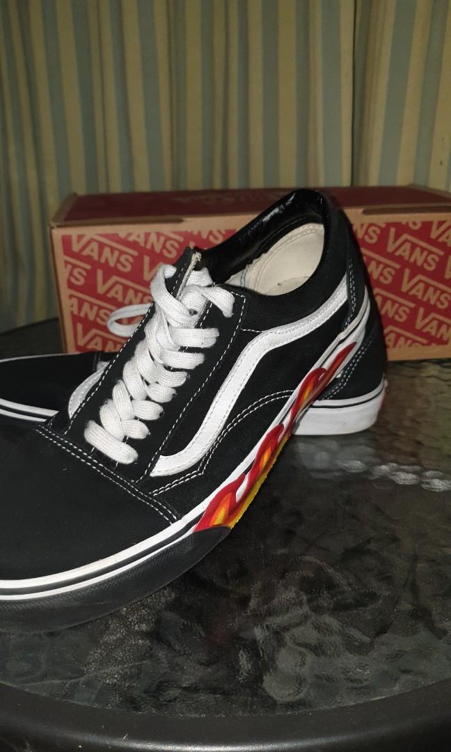 vans flame cut out old skool shoes