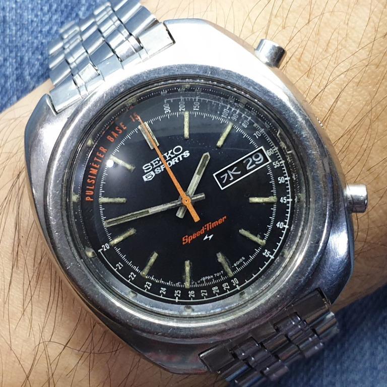 Vintage Seiko Pulsimeter Flyback JDM 7017-8000 21 Jewels Automatic Men's  Watch, Women's Fashion, Watches & Accessories, Watches on Carousell