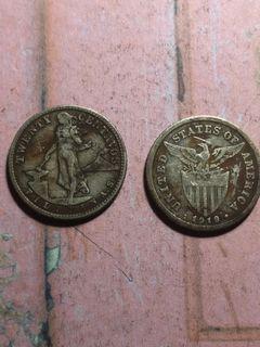 20 Centavo 1919 Old Philippine Coins