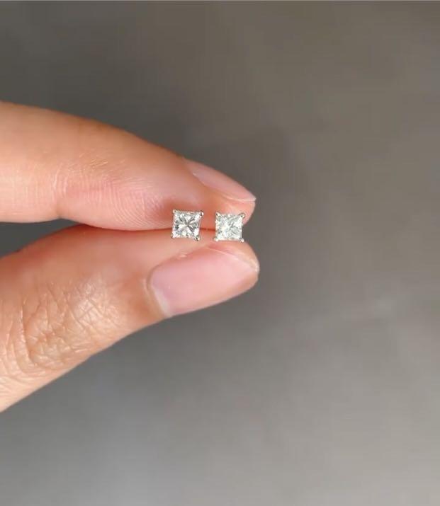 30 Carat Princess Cut Diamond Earrings Women S Fashion Jewelry Earrings On Carousell