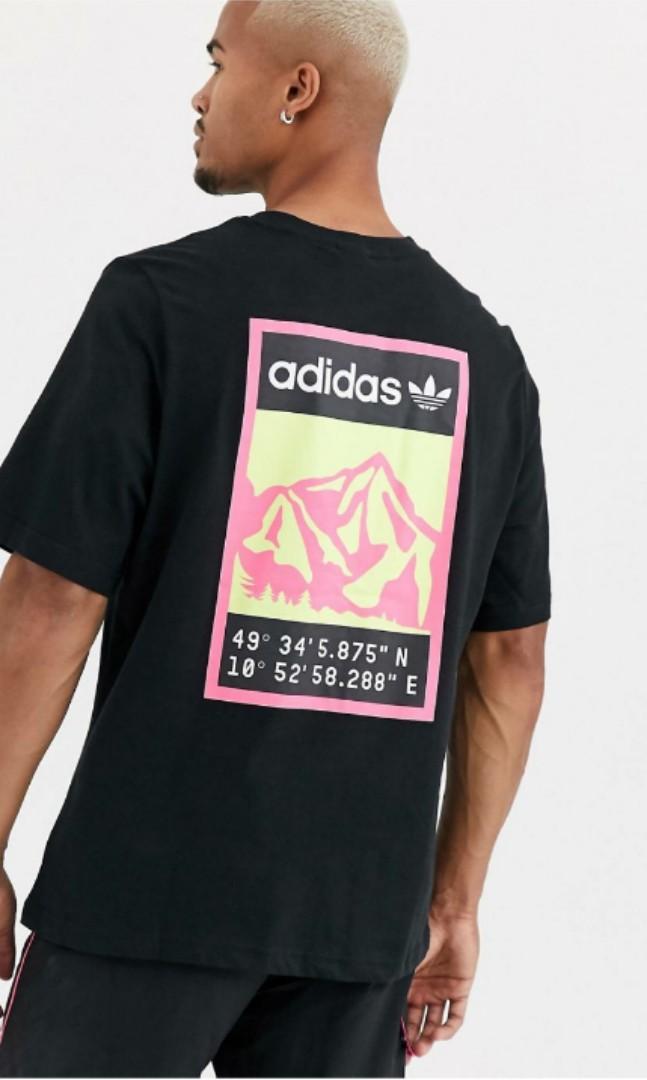 adidas t shirt with logo on back