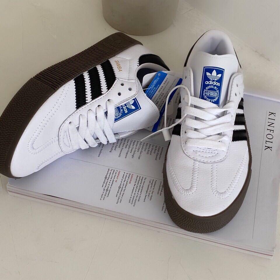 Adidas originals samba rose sneakers in tan with gum sole sale