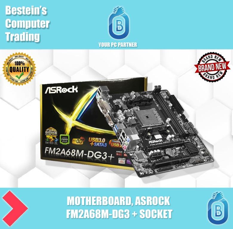 AMD A8-Series A8-8650+MOTHERBOARD, ASROCK FM2A68M-DG3+ SOCKET BUNDLE (Category: Computer Parts) located in Quezon City. Submitted by besteinpc (Listing ID 1015691529, Image 2). Description: AMD A8-Series A8-8650+MOTHERBOARD, ASROCK FM2A68M-DG3+ SOCKET BUNDLE PROCESSOR SPECIFICATION: AMD A8-Series A8-8650 👉Supported Socket FM2+/FM2 processors AMD A-series/ E2-series processor 👉Supported AMD Mutil Core(x4,x2) 👉AMD 100W processor support 👉AMD A6