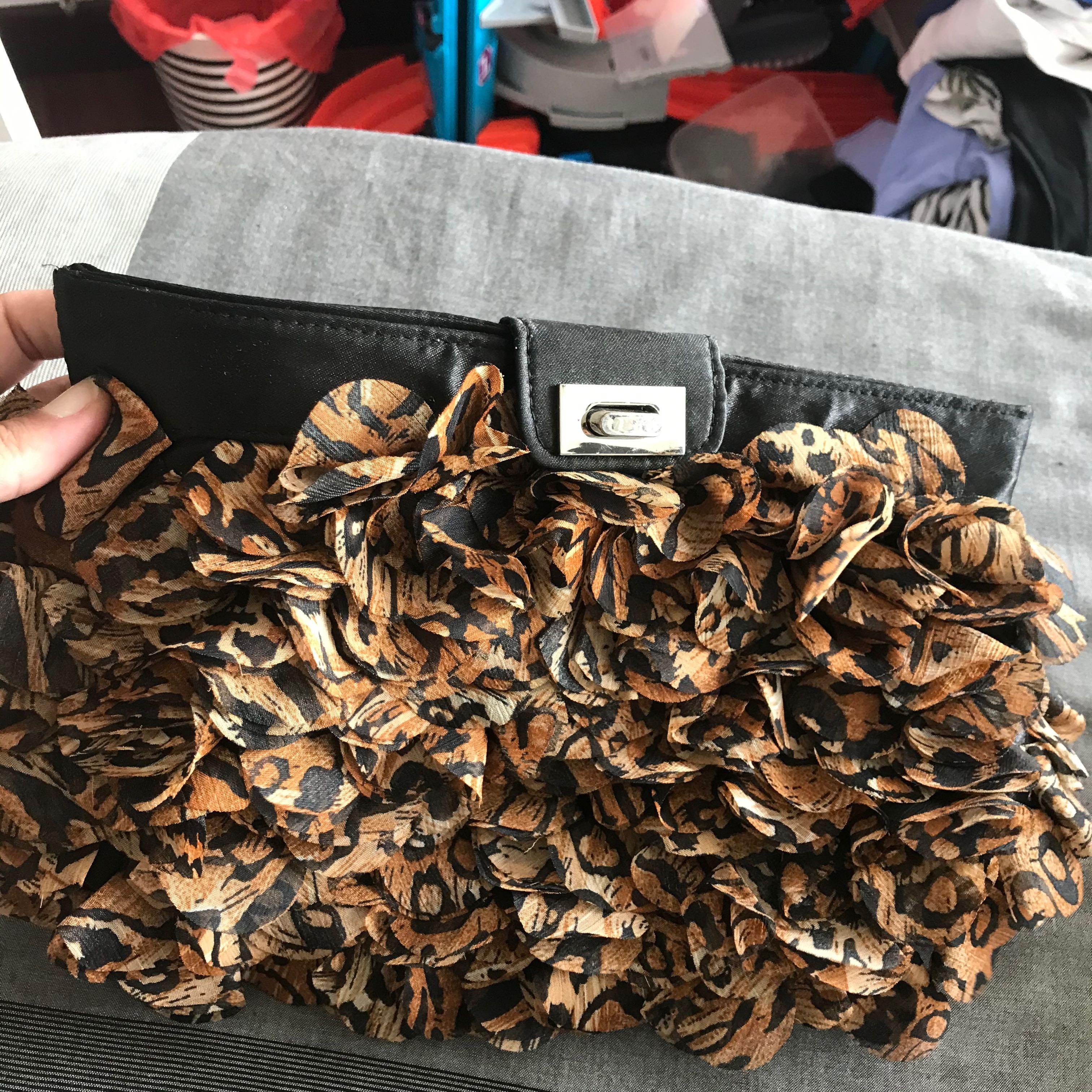 animal print clutches
