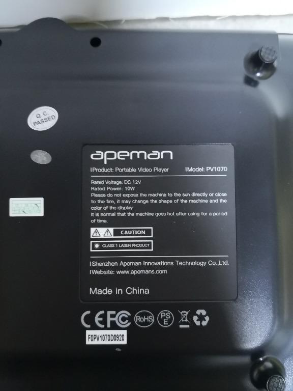 APEMAN PV1070 PORTABLE VIIDEO PLAYER 10.5", Audio, Portable Music Players on Carousell