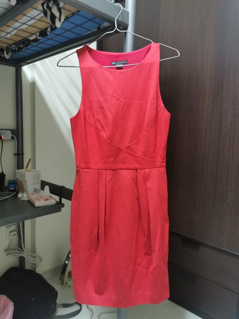 armani exchange red dress