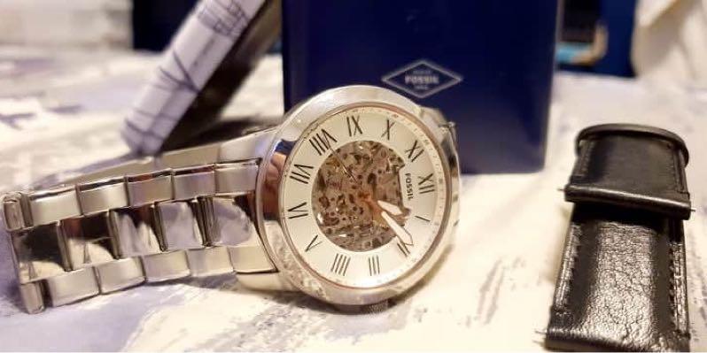 Authentic Fossil Grant Automatic Black Leather Watch model ME3101