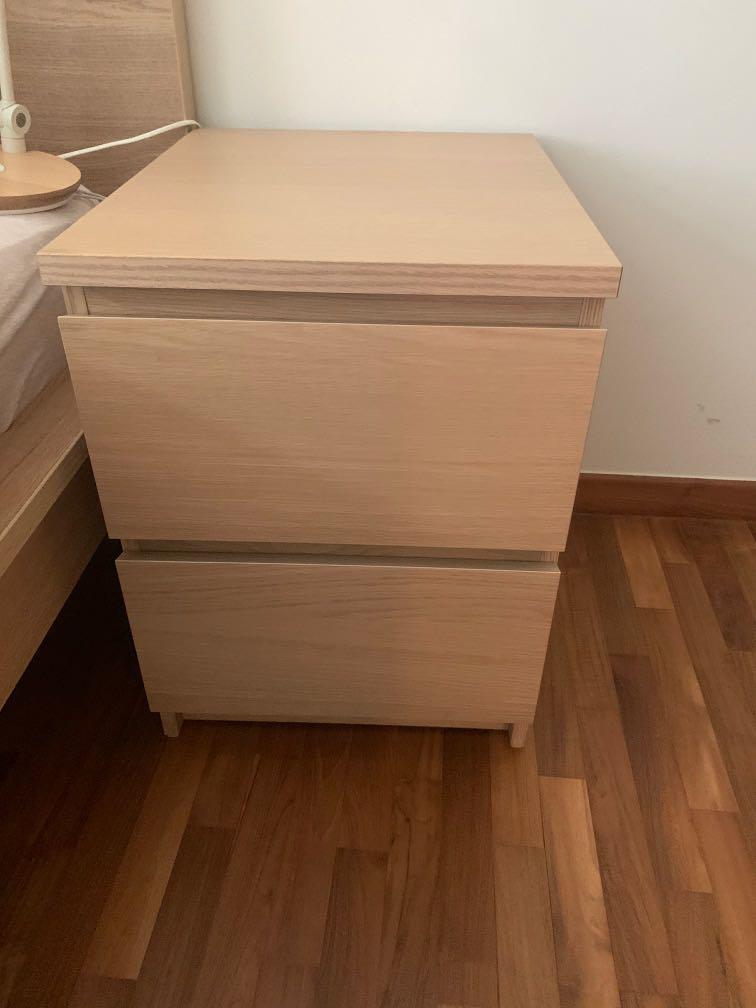 Ikea Malm Bedside Table Night Stand Furniture Shelves Drawers On Carousell