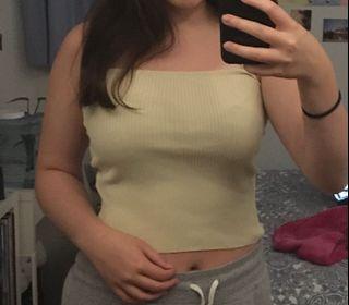 Beige ribbed tank