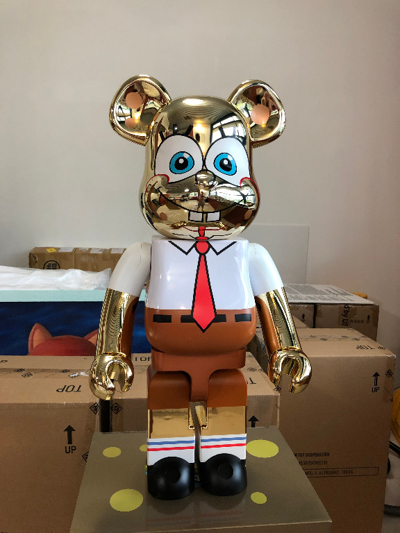 Bearbrick spongebob gold chrome 1000