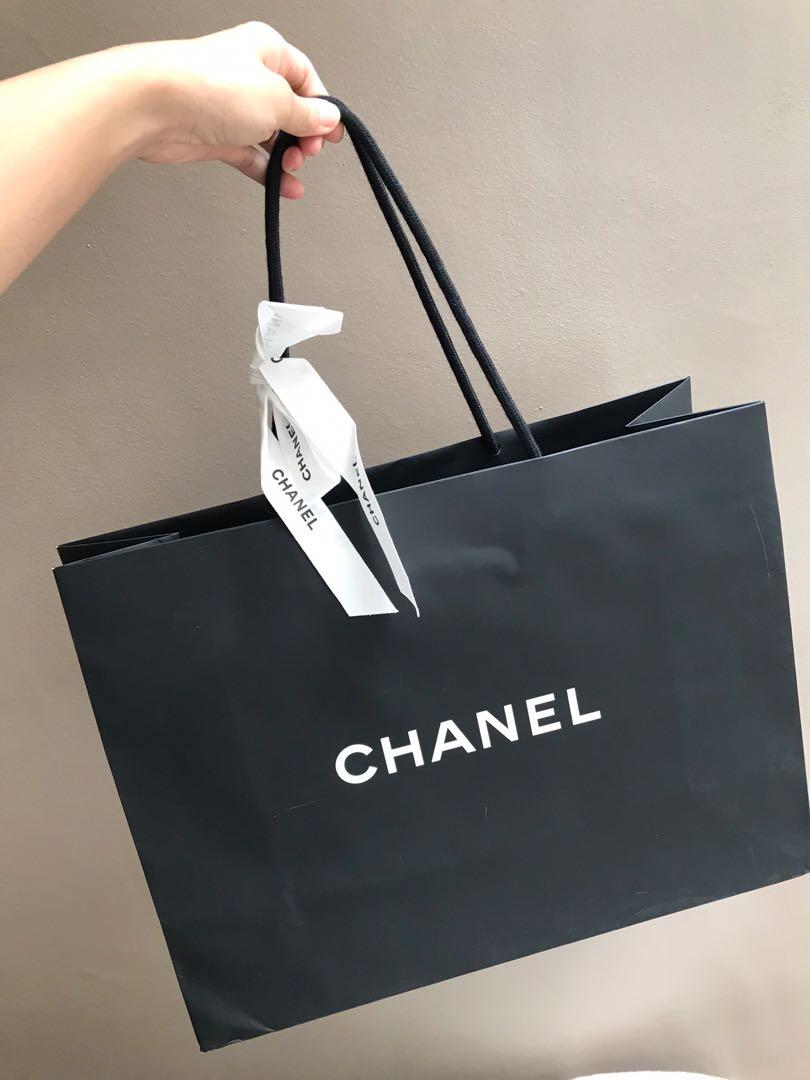 Chanel Shoe Box 2 dust bags Ribbon Paper Bag