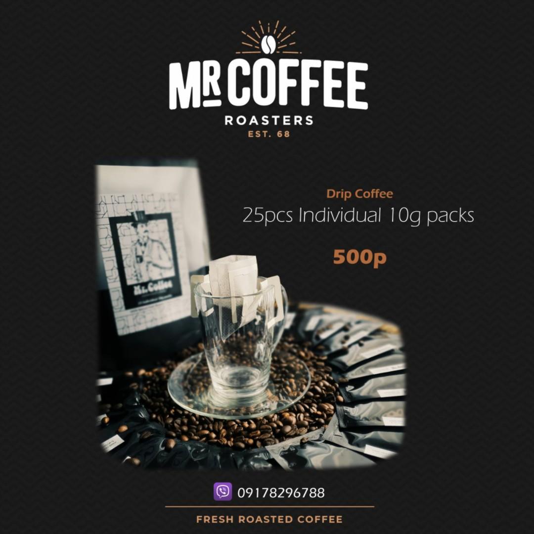 Coffee Beans Ground Drip (Category: Beverages) located in Manila. Submitted by _norby_ (Listing ID 1022455903, Image 2). Description: ☕ Mr Coffee Roasters ☕ PREMIUM FRESH COFFEE Drip Coffee 25pcs 500p Whole Beans/Ground 250p per lb (450g) Contact us now at 09178296788 Payment via MBT, BDO, GCASH Delivery/Pick-up (Malate) c/o buyer: Lalamove, Grab Category: Coffee, Drip coffee, roast coffee, ground, coffee beans.