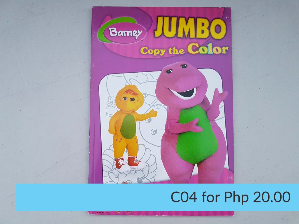 Coloring Book Barney Jumbo Copy The Color Hobbies Toys Books Magazines Children S Books On Carousell