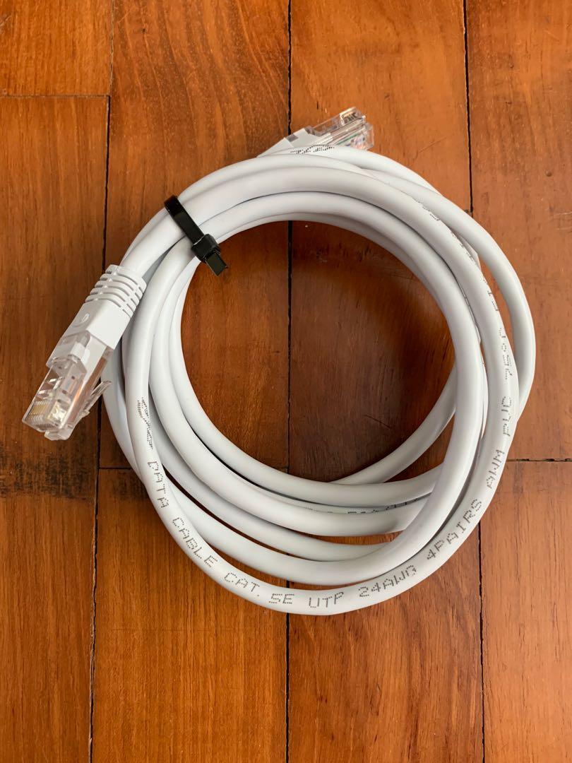 Computer Ethernet 5e Lan Cable (x2), Computers & Tech, Parts ...