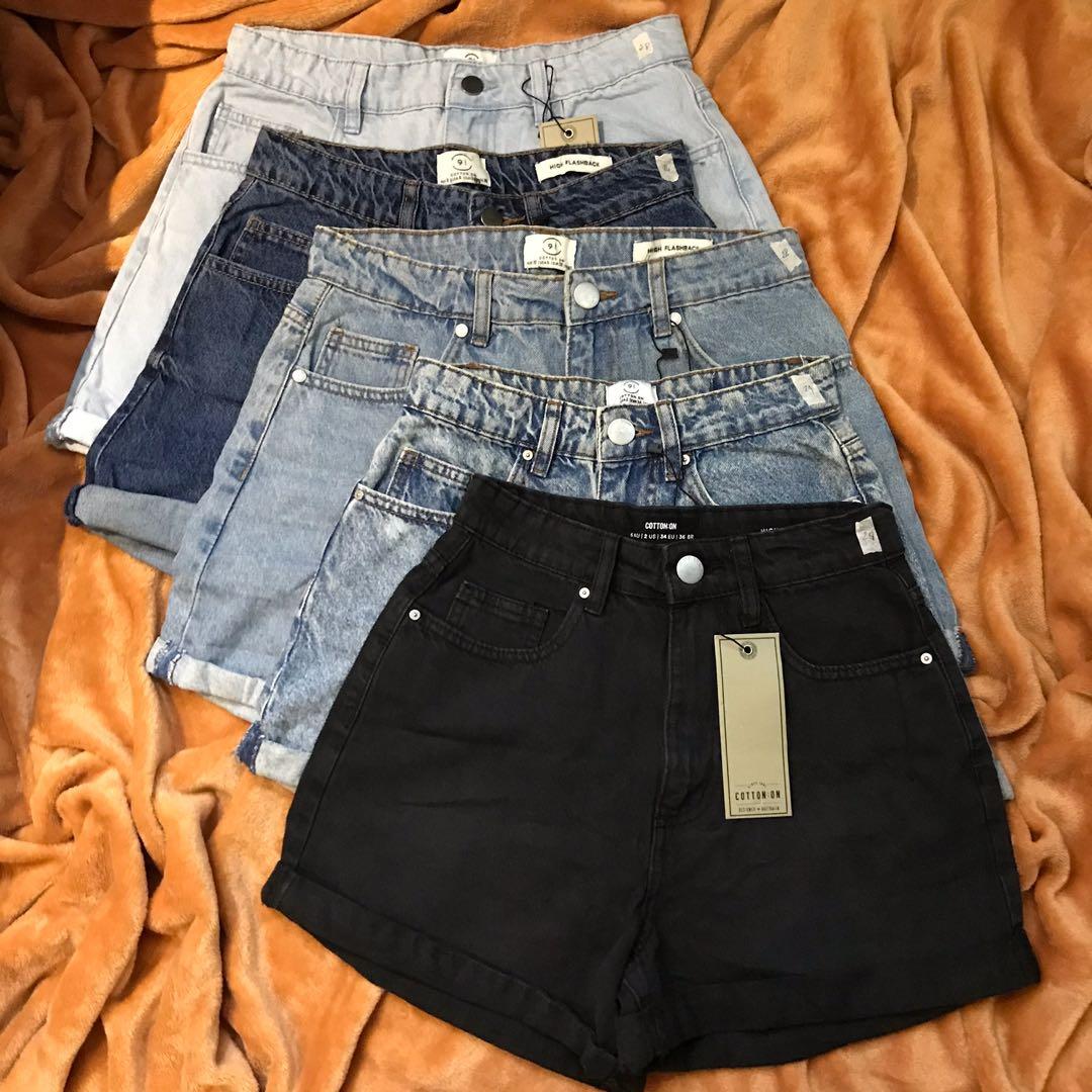 mom shorts cotton on