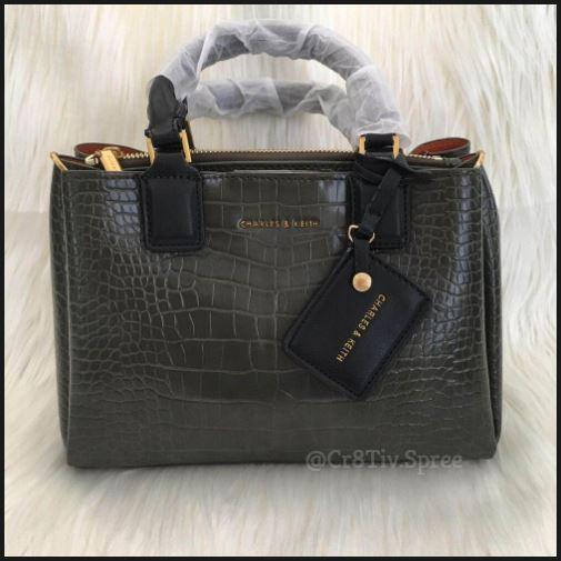 Croc effect structured bag charles and keith 2025