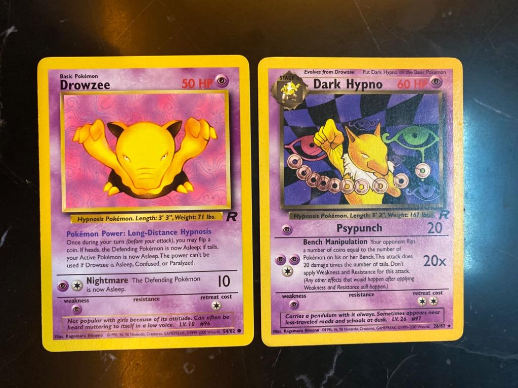 Drowzee 54 82 Dark Hypno 26 82 Pokemon Card Set Toys Games Board Games Cards On Carousell