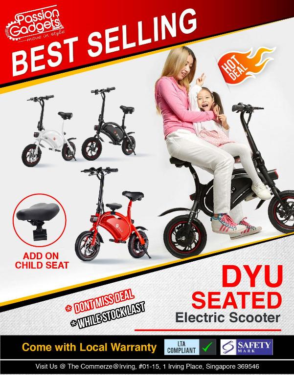 LTA Registered DYU D1 UL2272 Escooter Electric Scooter PMD LTA Approved escooters Good as New Sports Equipment PMDs E Scooters E Bikes E Scooters E Bikes on Carousell