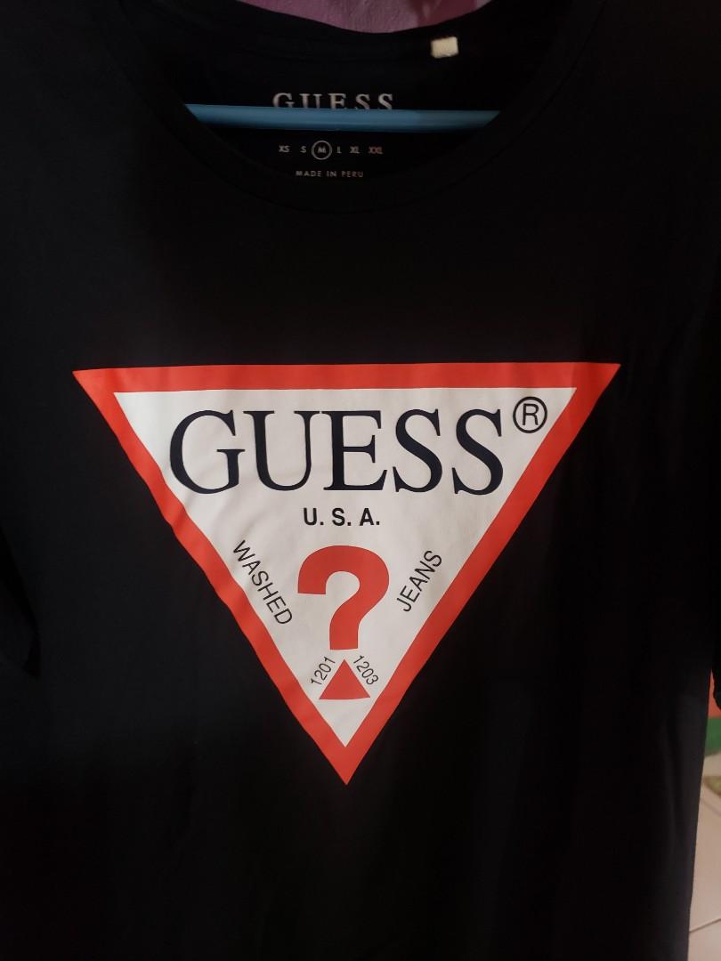 guess black logo tee