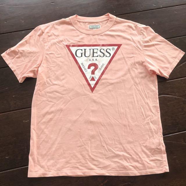 guess shirt pink