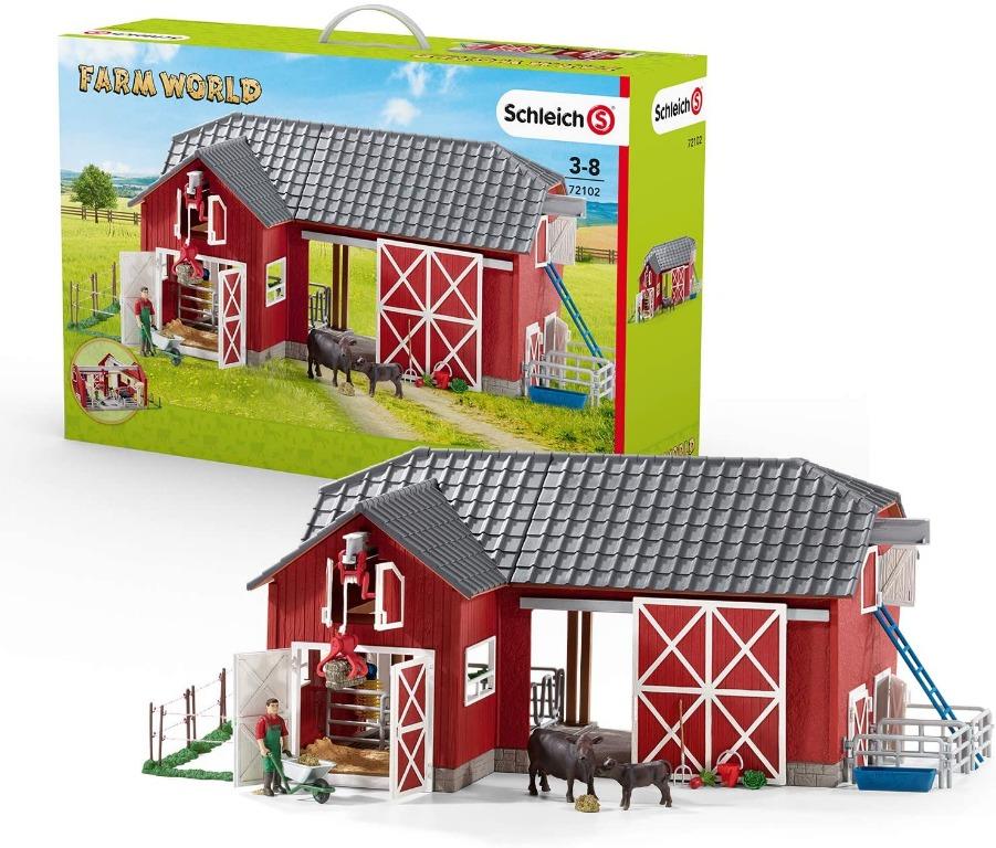 Schleich 72102 Farm World Large Red Barn with Animals & Accessories Toy Figure 