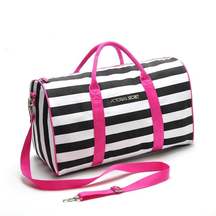 Victoria's secret black and white striped bag clearance