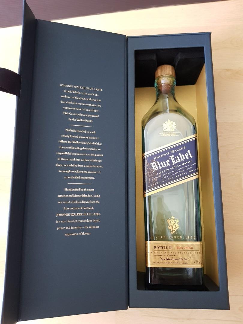 Johnnie Walker Blue Label Box with Empty Bottle, Everything ...