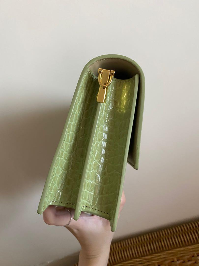 Jw Pei Mini Flap Bag in Sage Green Croc, Luxury, Bags & Wallets on Carousell