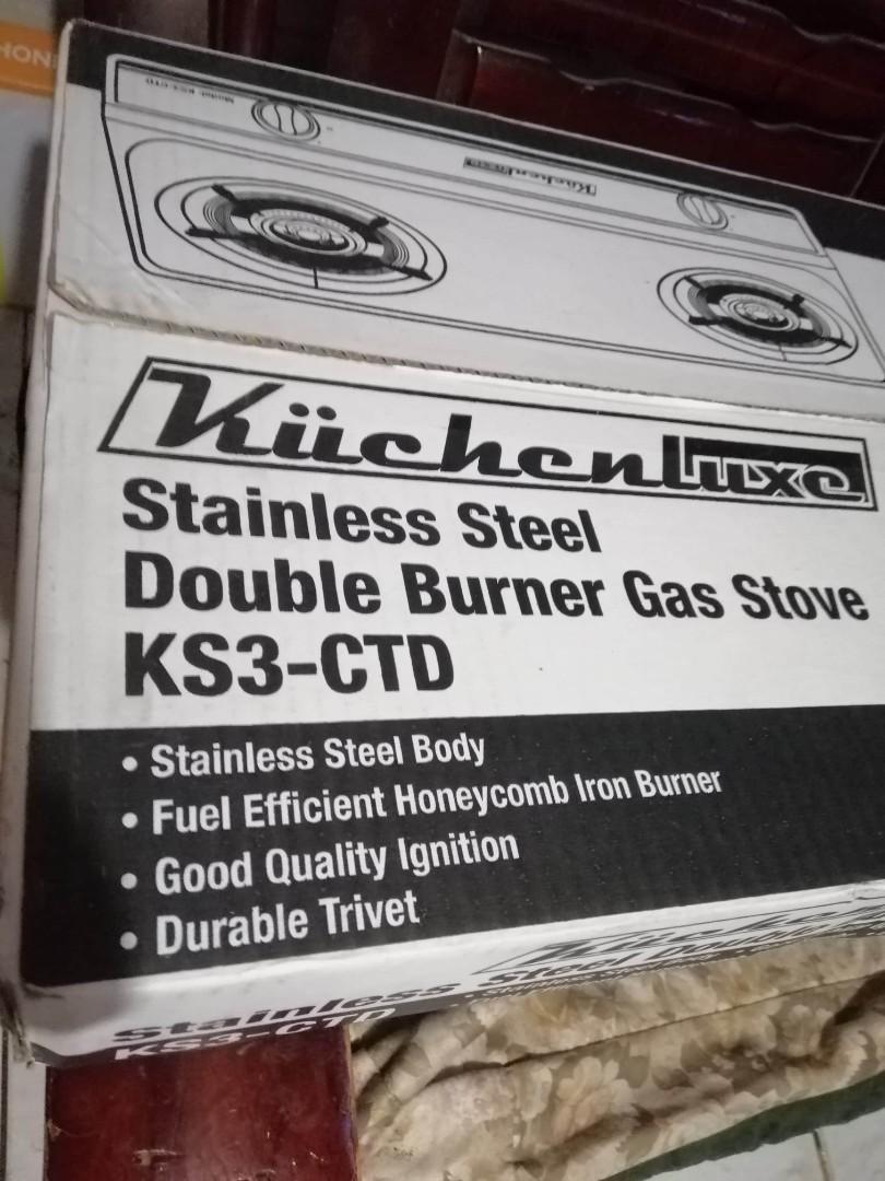 Kuchenluxe Stainless Steel Double Burner Gas Stove, Furniture & Home
