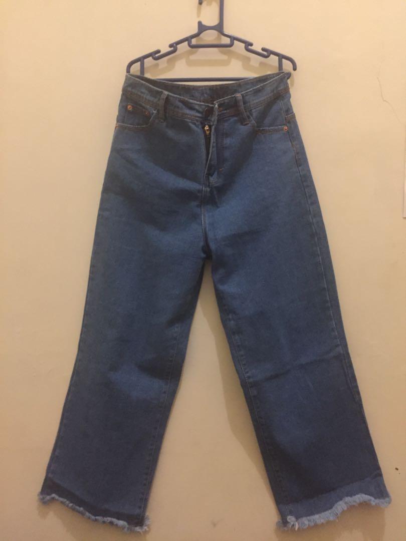 BARU Kulot Jeans Medium Blue 30 + Free 