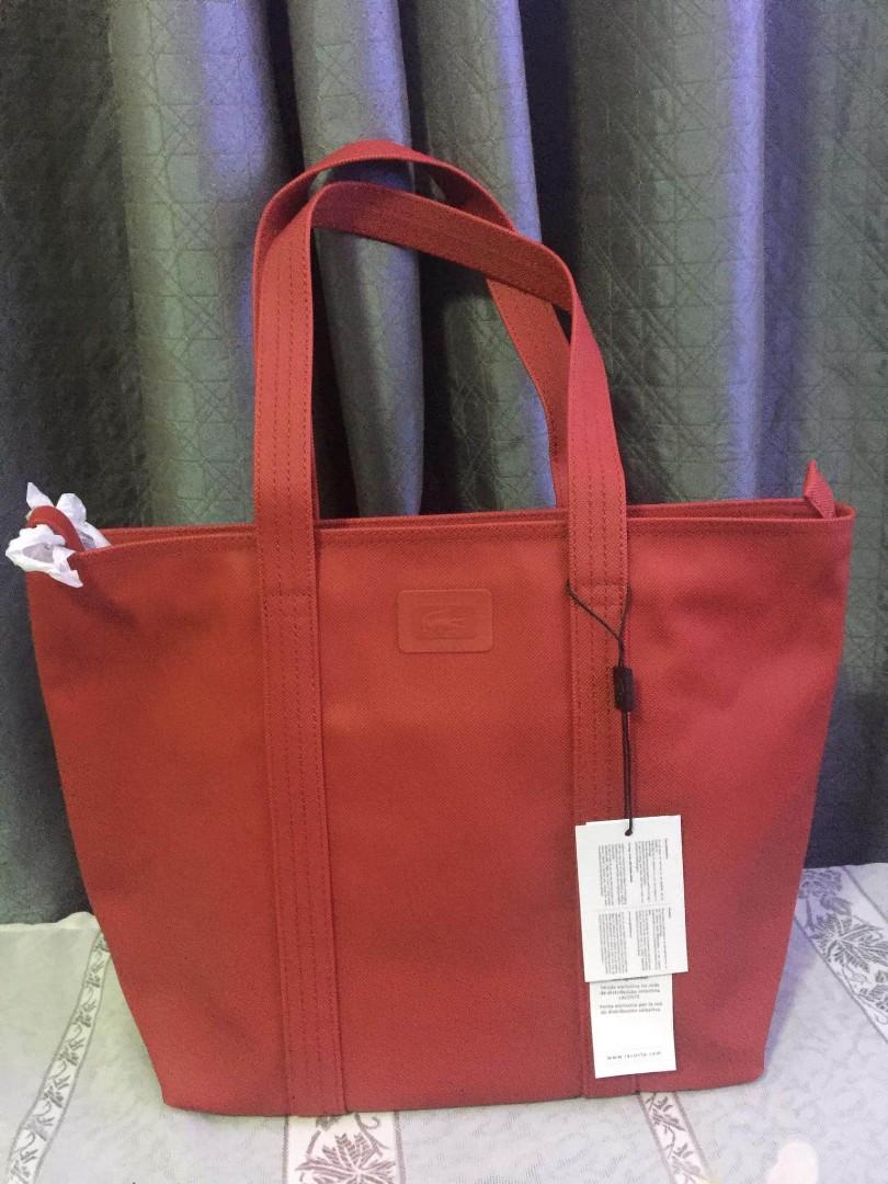 lacoste red handbag