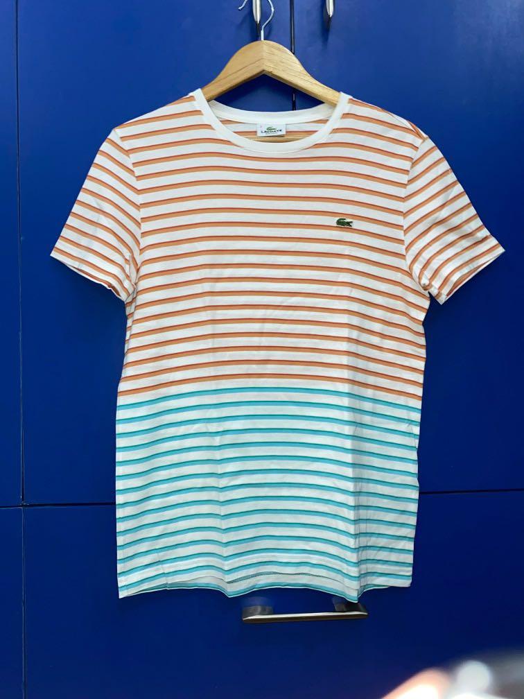lacoste striped tee