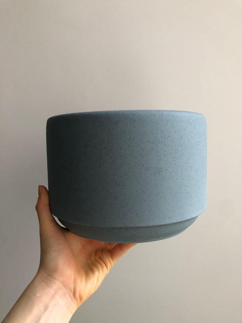 Large Ceramic Blue Plant Pot Gardening Pots Planters On Carousell