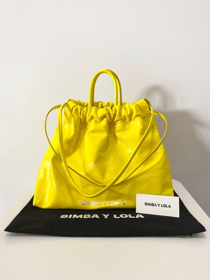 Like New Bimba y Lola Drawstring Yellow Tote Sling Bag
