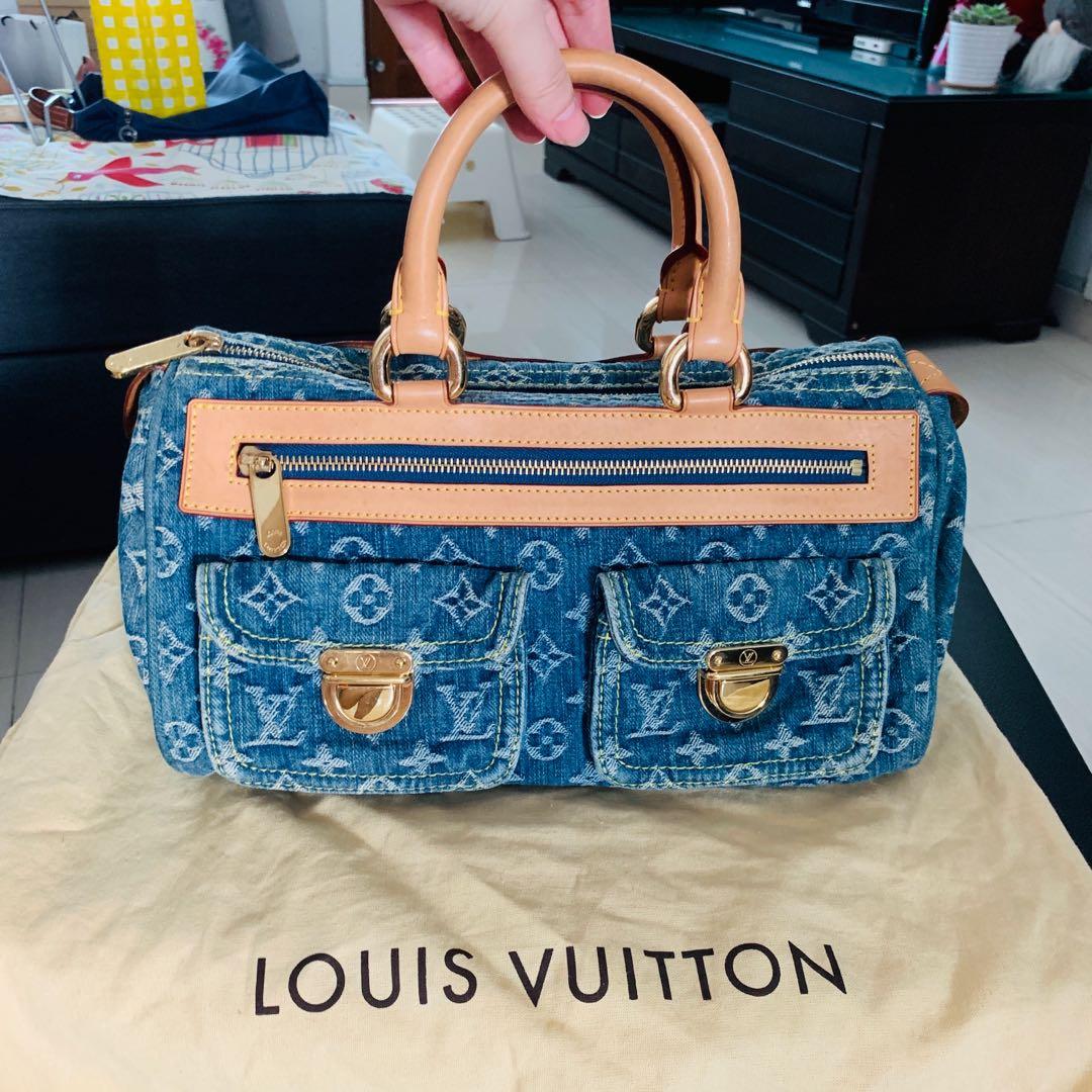 LV Speedy Blue Denim Bag ( limited Edition), Luxury, Bags