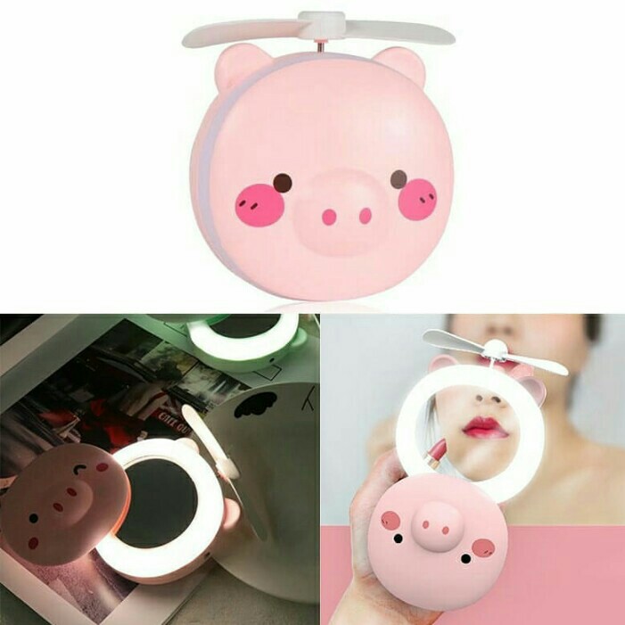 mini fan led mirror karakter