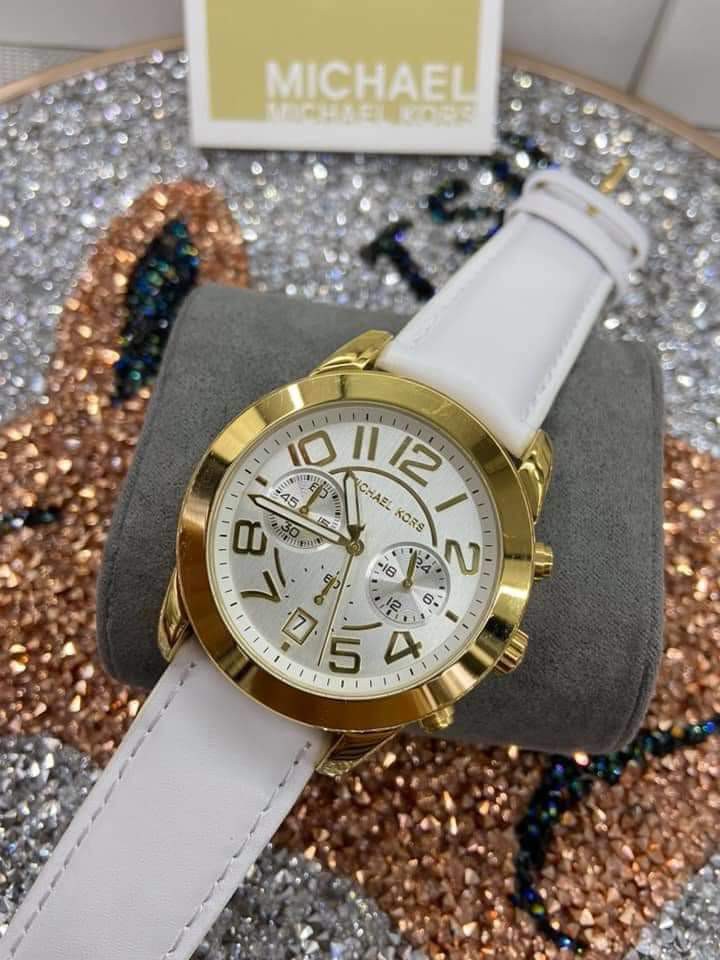 mk watch leather strap