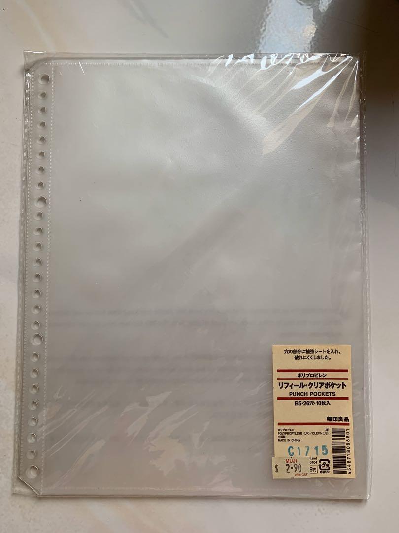 Muji B5 Punch Pockets Refill Hobbies Toys Stationary Craft Craft Supplies Tools On Carousell