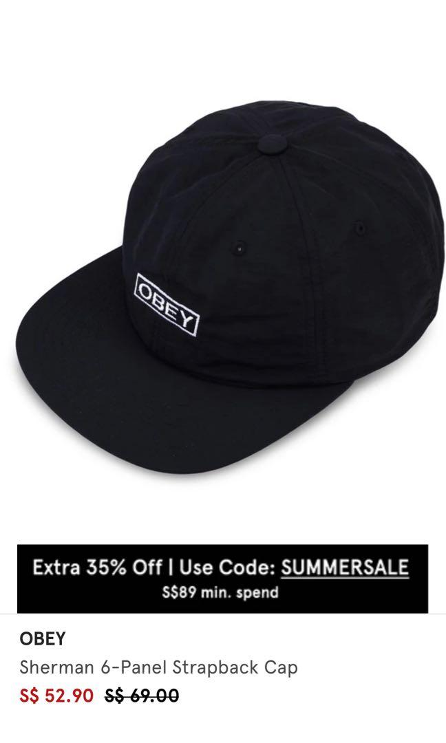 Panel strapback hat